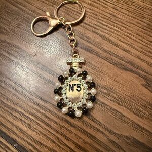 Elegant Black and White Bag Charm